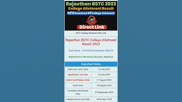 Rajasthan BSTC College Allotment Result जारी #bstc #bstc2023 #bstc_bed_vivad_news #viral #trending