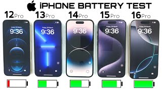 iPhone 16 Pro vs 15 Pro vs 14 Pro vs 13 Pro - iOS 18.3.2 ULTIMATE BATTERY DRAIN TEST