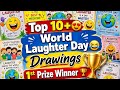 World Laughter Day Poster Drawings for Competition 🏆🏆//Award Winning Drawings 🏆🏆 on Laughter Day 