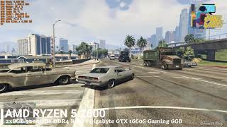 GTA V Benchmark Ryzen 5 2600 GTX 1660S Max Settings 1080p