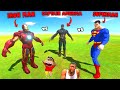 Iron man vs superman vs captain america with shinchan and chop  in animal revolt battle simulator