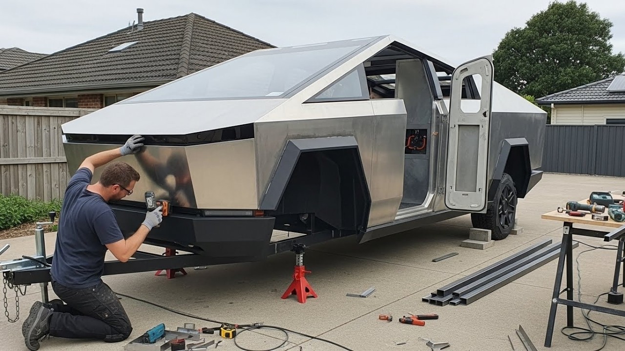 Этот человек собирает самодельный Cybertruck в своем гараже всего за 500 долларов! Даже Tesla был...