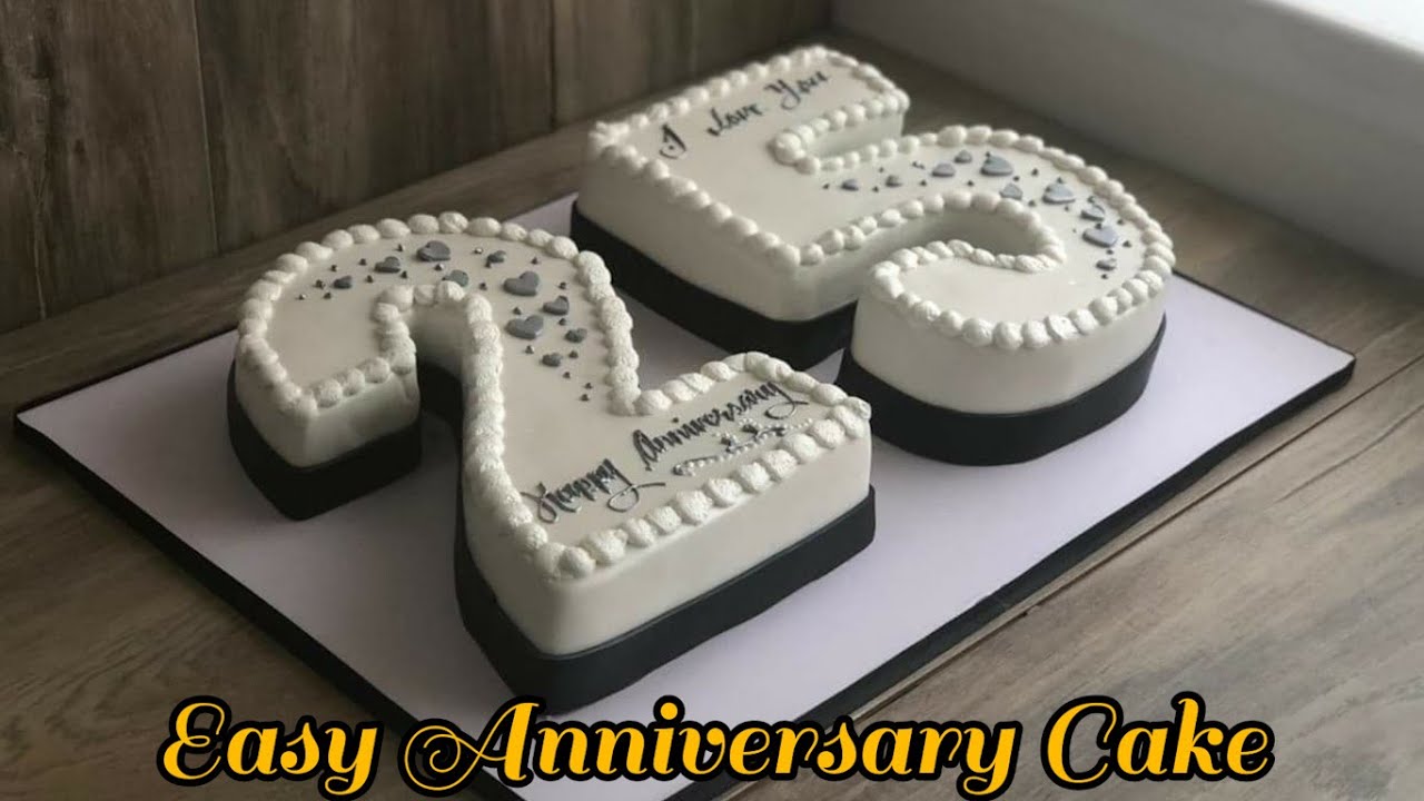 Easy Simple Anniversary Cake Ideas Silver Wedding Anniversary Cake Tutorial Youtube