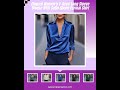 Elegant Women's V-Neck Long Sleeve Blouse With Satin Sheen Formal Shirt