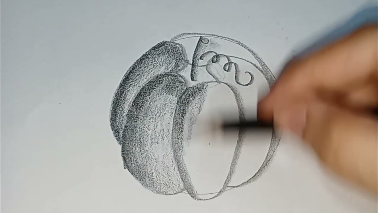 How To Draw A Pumpkin • Drawing a Fruit with Shading (Realistic)
