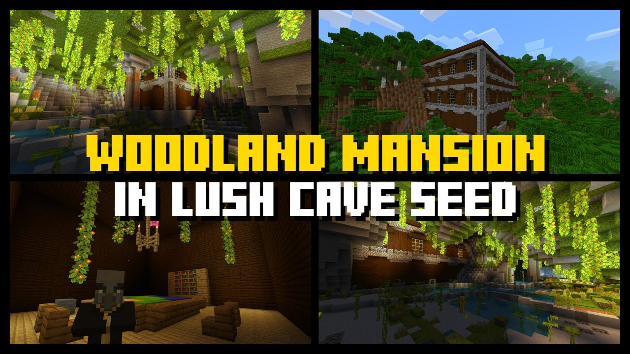 WOODLAND MANSION in a LUSH CAVE Seed Minecraft Bedrock & Java Edition