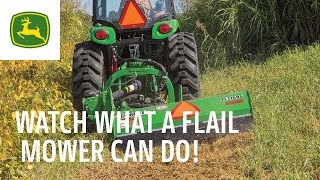 watch what a flail mower can do | john deere tips notebook