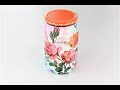 Decoupage jar - Painted jar - painted glass diy - decoupage tutorial - Decoupage for beginners