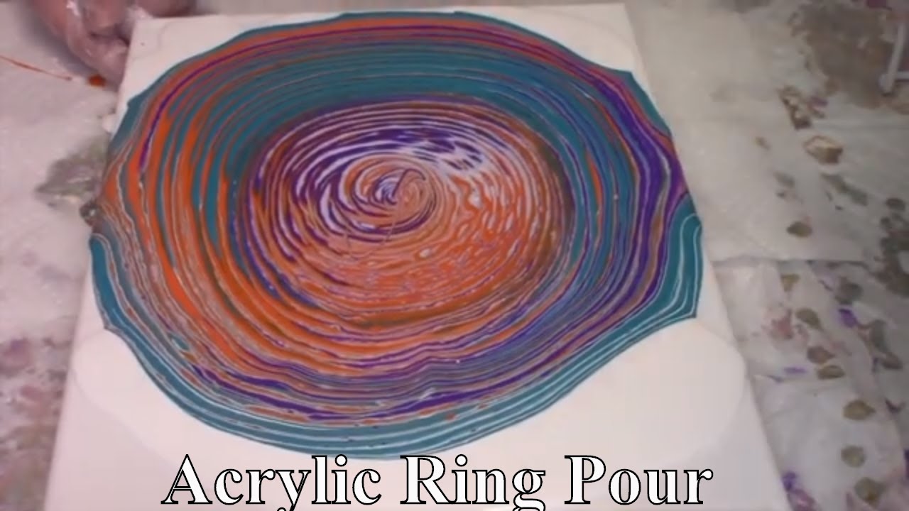#1 Acrylic Ring Pour ... My First Pouring Video - YouTube
