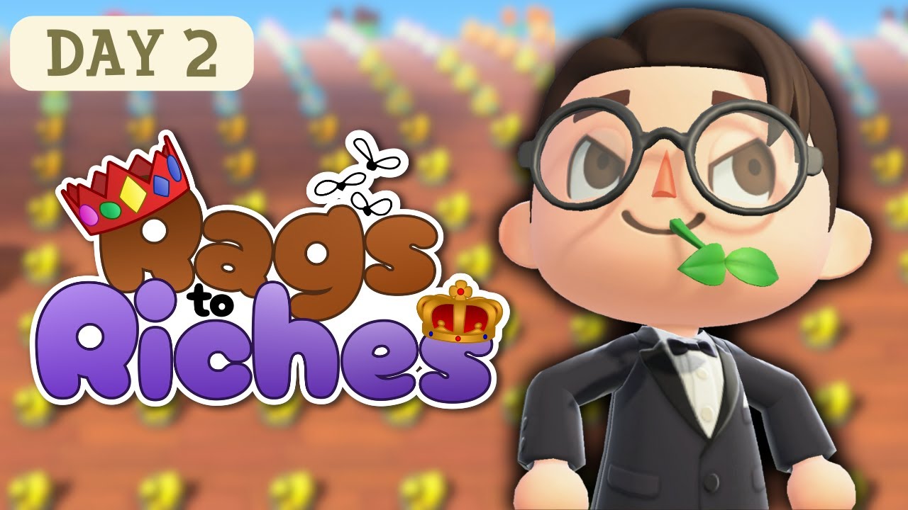 🔴RAGS TO RICHES DAY 2 NEW ACNH CHALLENGE!! YouTube