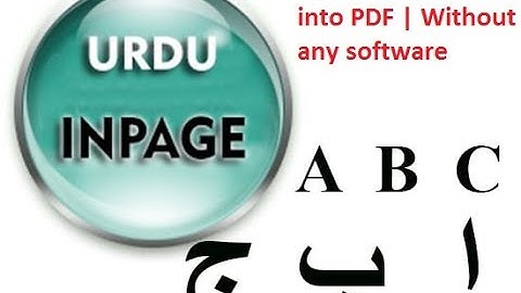 Inpage to Pdf | Convert Inpage file to PDF | Without any Software