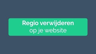 Vuora Web: Hoe verwijder ik een regio op mijn website?
