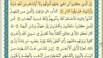 سورة آل عمران (صفحة ٥١) من آية ١٠ إلى آية ١٥ | الشيخ إبراهيم الأخضر