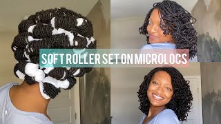 How-To: Soft Roller Set on DIY Microlocs | Big, Bouncy Curls