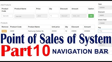 Point of sales system Using Ajax jQuery PHP MySQL part 10 Navigation bar