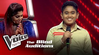 Danuk Lamasooriya | Ath Rajune (ඇත් රජුනේ) | Blind Auditions | The Voice Teens Sri Lanka