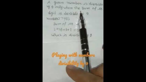 Divisibility by 9 | Playing with number | Test of divisibility by 9#short#Divisibilityby9