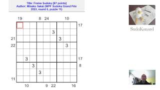 [Eng] Frame Sudoku, by Minako Sakai (WPF Sudoku Grand Prix 2023, round 5, puzzle 11)