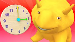 Aprender com o Dino Aprenda a contar as horas e os minutos com Dino - Aprender em português 👶