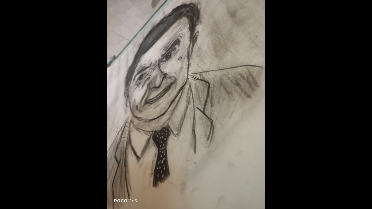 Portrait of Mr. Bean(Rowan Atkinson) for beginners. This is how to draw a portrait.