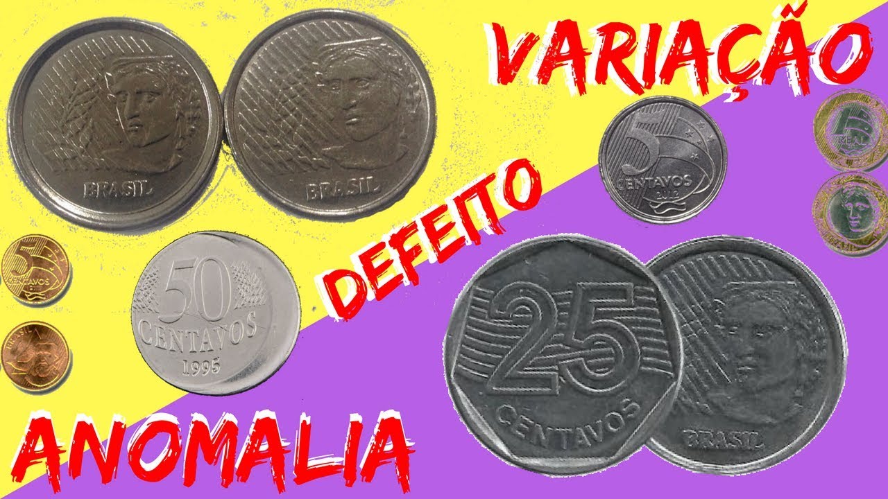 DEFEITOS E SEUS VALORES NAS MOEDAS do real 