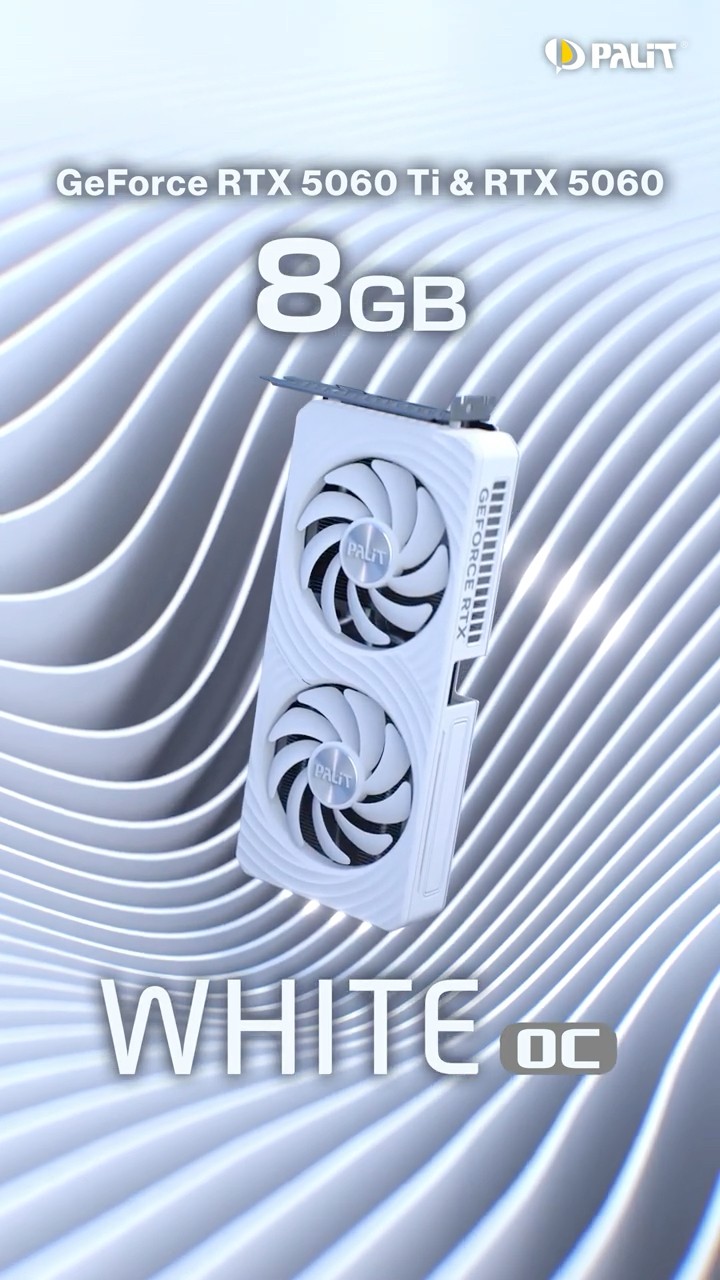 PALIT | GeForce RTX 5060 & 5060 Ti WHITE OC | The Iconic Dual-Fan