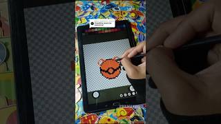cute Growlithe pokeball draw in pixel art 🐅🐕🔥 #pokeball #pixel #pokemon #growlithe #pixelart