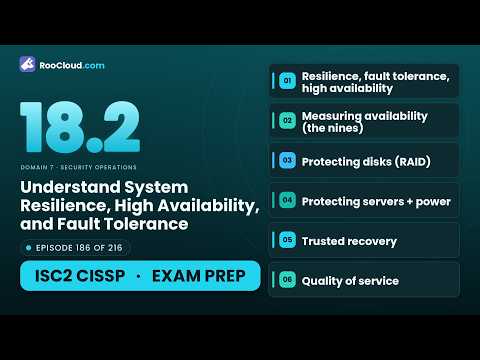 CISSP 18.2 - Understand System Resilience, High Availability, & Fault Tolerance - Exam Prep