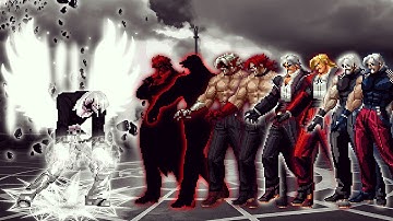 [KOF Mugen] Orochi Iori XIII WF LV 12 Vs 8 Multi Bosses Rugal Team