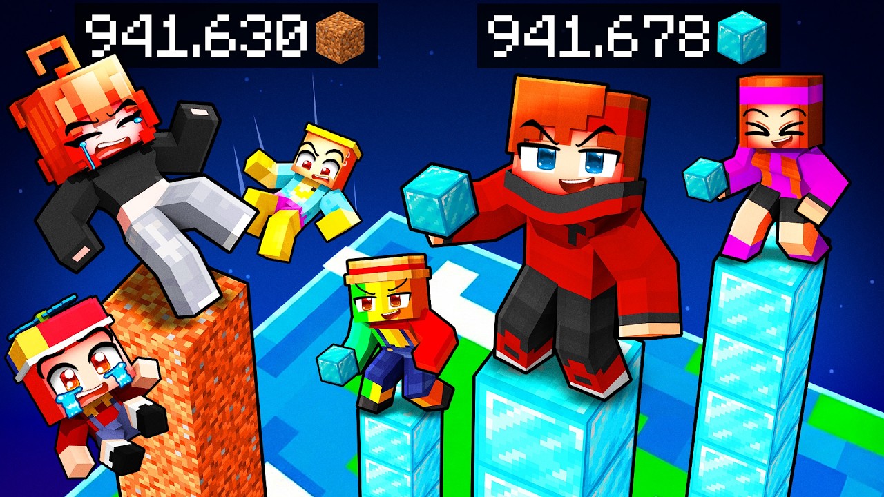 Awariz et Talcado : Famille PAUVRE VS Famille RICHE bataille de TOURS sur Minecraft !