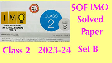 Maths Olympiad Class 2/IMO Class 2 Question Paper 2023-24 Set B