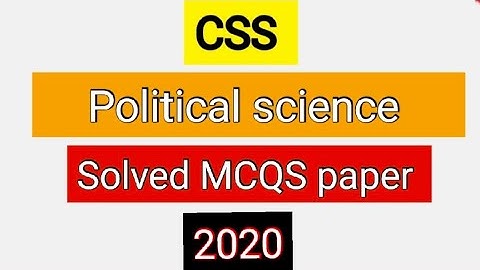 CSS || POLITICAL SCIENCE SOLVED MCQS PAPER || 2020