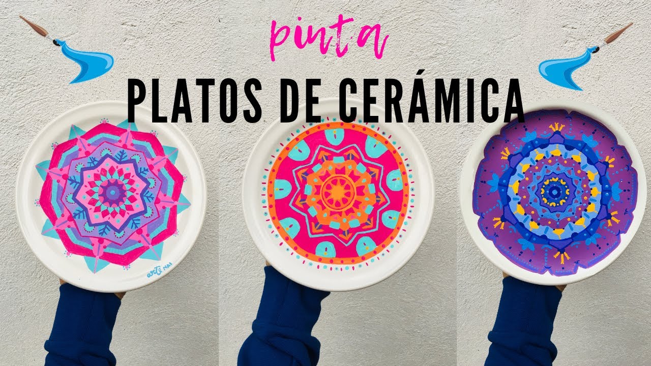 PINTANDO platos de cerámica con ACRÍLICO DIY ¡LLÉVATE UNO! YouTube