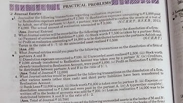 Sol. of ques no. 1,2,3,4,5 & 6 of Dissolution of Partnership Firm of class 12th,Dr SK Singh,A/Cs