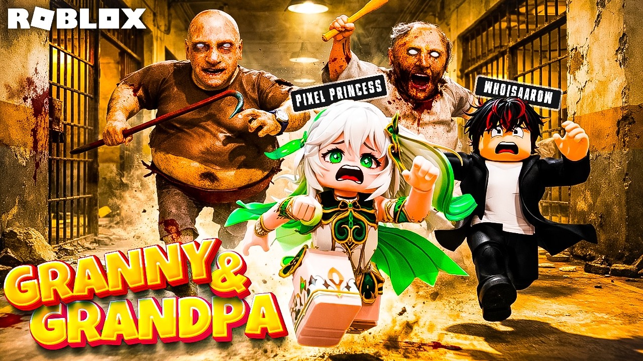 Granny and Grandpa Trapped Us 🤣 | Roblox Obby Gameplay 🤣😂| Granny vs Grandpa Prison Run