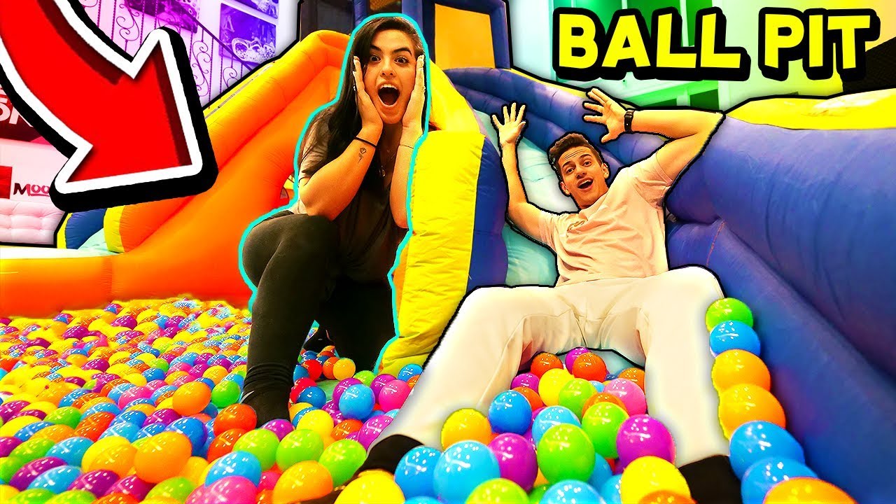 Roblox Fortnite Bounce House Giant Ball Pit Inside Inflatable Water Slide With Girlfriend