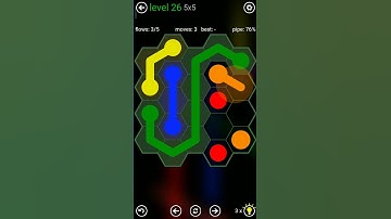 Flow Free Hexes Game Play Level 26 walkthrough android and iOS