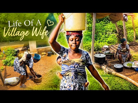 Struggle Of An African Mom 🥹 Mother Carries Baby While Fetching Water and Cooking ❤️ Village Life 