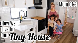 DAY IN THE LIFE IN A TINY HOUSE AS A MOM OF THREE | LIVING IN AN RV IN A SNOW STORM