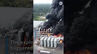 Louisiana plant explosion sends thick black smoke into sky #Shorts