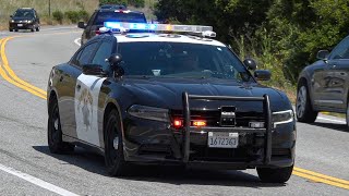 V8 Roar! California Highway Patrol Cars and Motor Unit Responding Code 3!