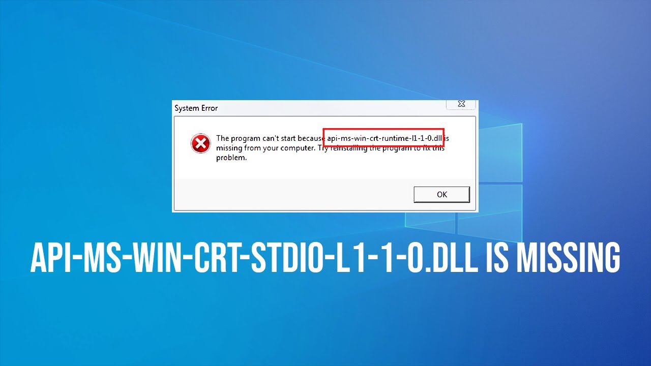 Solución API-Ms-Win-Crt-Stdio-l1-1-0.Dll Is Missing - Error de Microsoft Office
