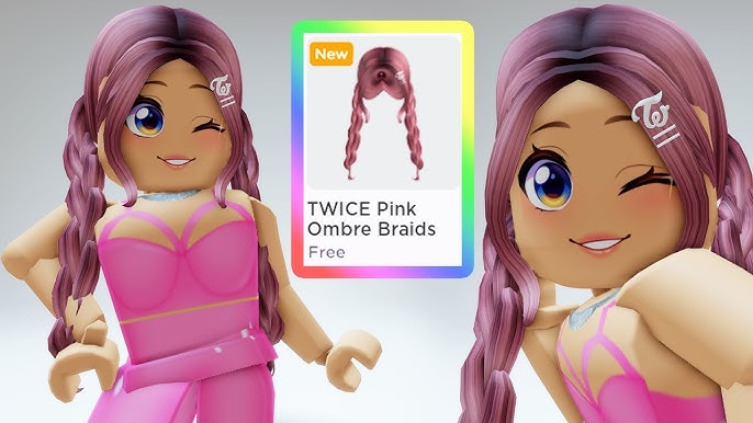 GET TWICE BLONDE PIGTAILS FREE HAIR 🤩🥰 Roblox New Free Hair / TWICE  Square 
