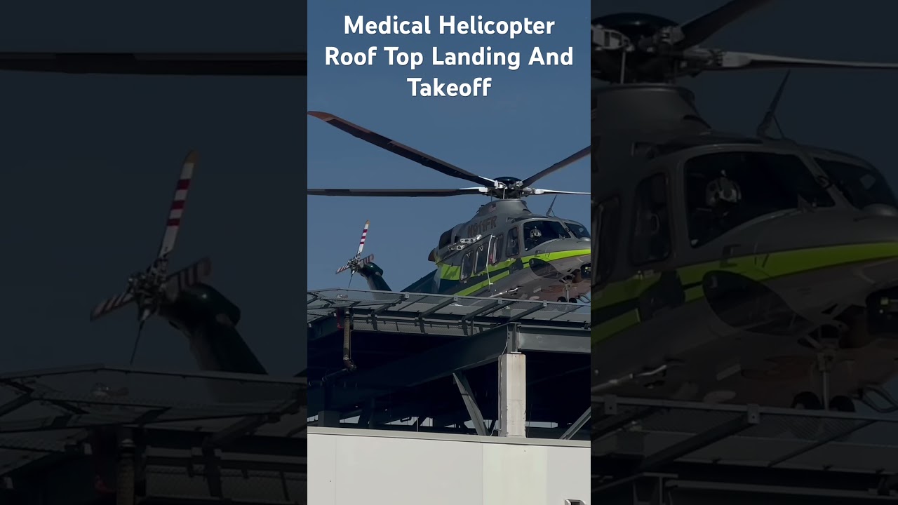 Medical Helicopter Roof Top Landing And Takeoff