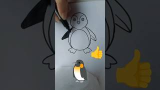 Satisfying colouring penguin | Relaxing music coloring | #shorts #youtubeshorts