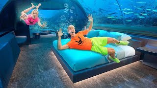 Living in an  UNDERWATER HOUSE for 24 Hours!!