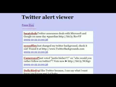 Twitter alerts using streaming API