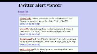 Twitter alerts using streaming API