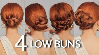 SLEEK LOW BUN TUTORIAL 🍊 4 EASY WAYS ❗️