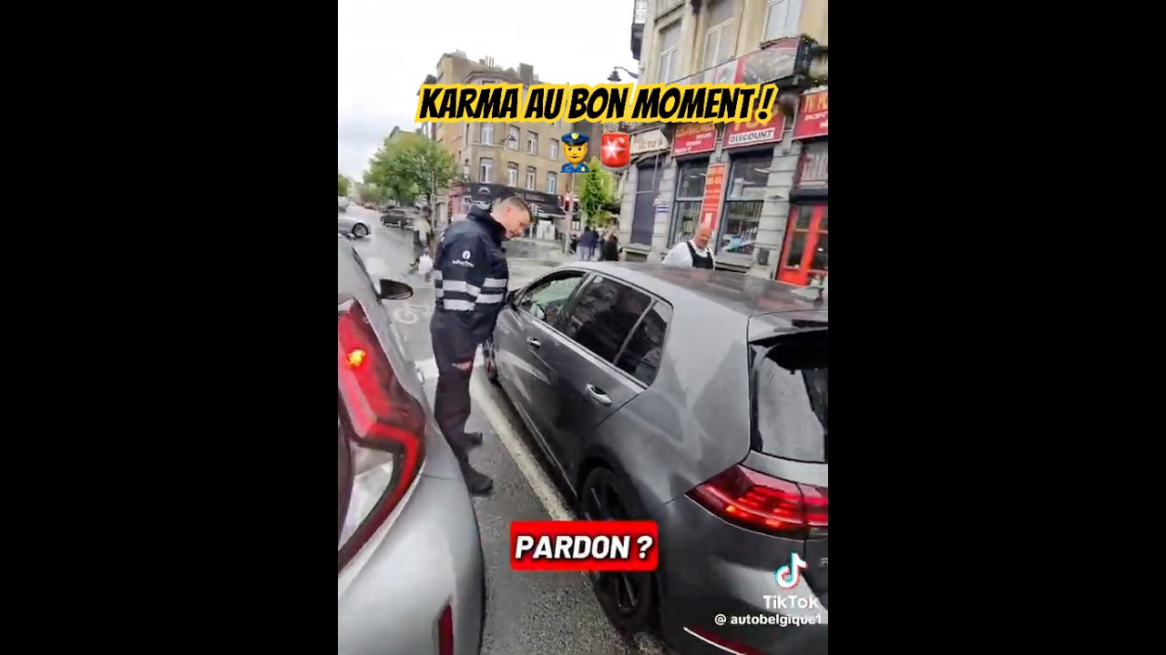Une Golf R se prend un bon karma - Police #karma #police #velo #golf